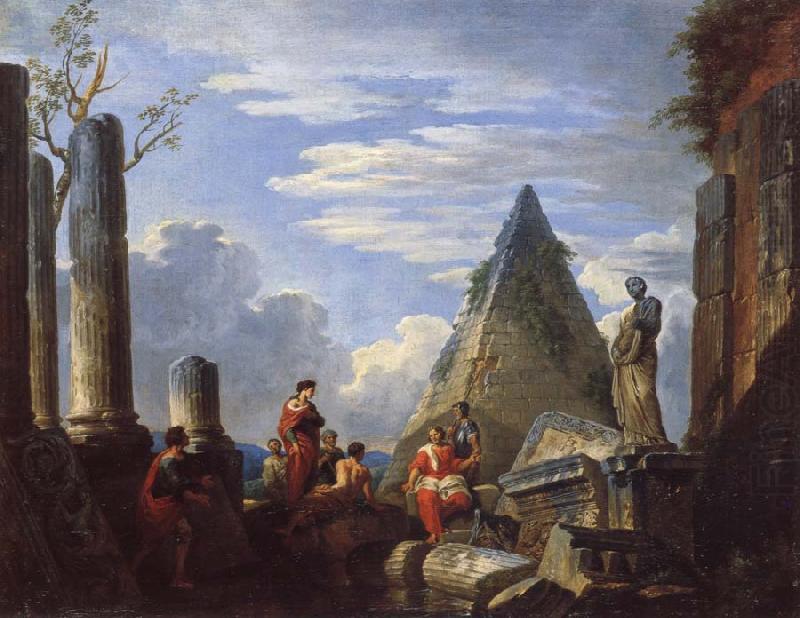 Roman Ruins with Figures, Giovanni Paolo Pannini